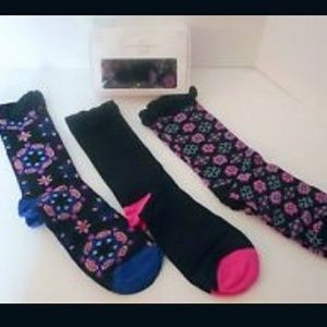*Last Chance* JESSICA SIMPSON X3 Floral Crew Sock